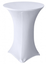 Spandex Table Covering for Cocktail Table (White)