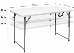 48 Adjustable Height Resin Folding Table