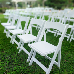 white padded folding wedding chair wood resin rental 2 1721763207 Padded Resin Folding Chair