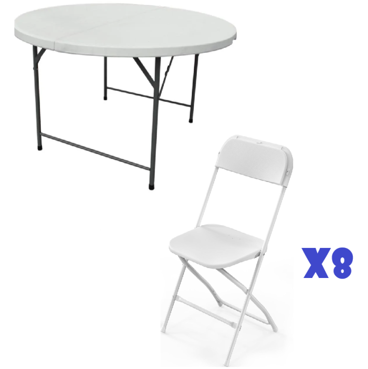 1 Table & 8 Chairs Set (Round)