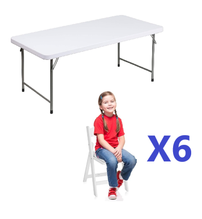 1 Kids Table & 6 Kids Chairs Set