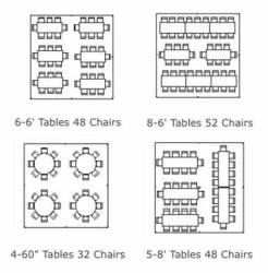 20x20 table seating layout 1773352327 20' x 20' High Peaked Marquee Frame Tent